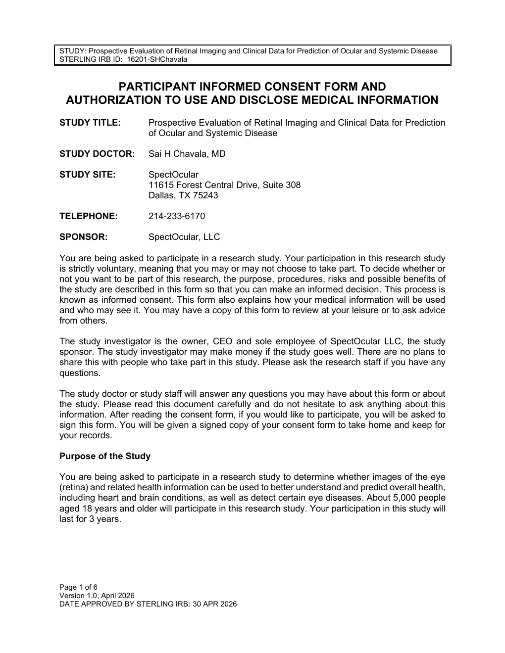 Research Consent page 1 preview