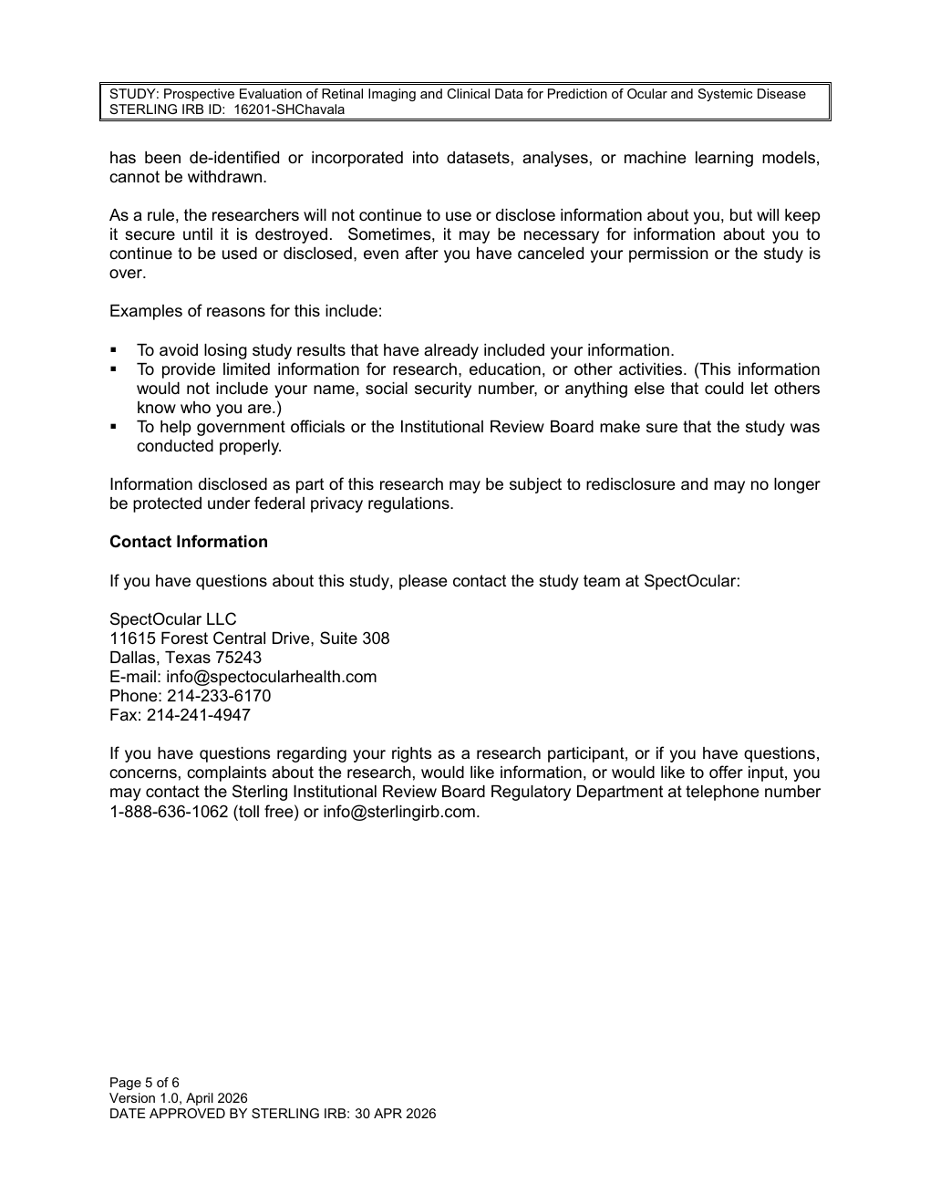 Research Consent page 5 preview