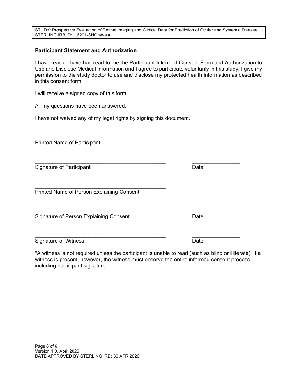 Research Consent page 6 preview